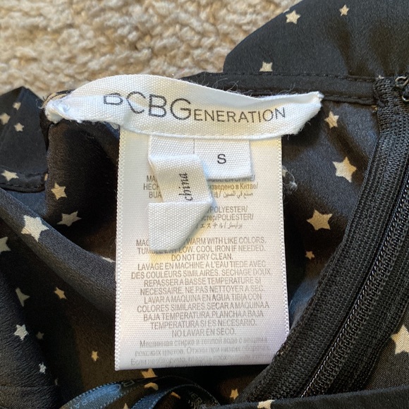 BCBGeneration black jumpsuit with grey stars size S - Picture 8 of 10